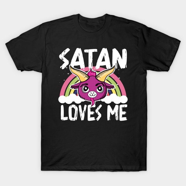 Satan Loves Me Baphomet T-Shirt by dconciente